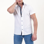 Jason Short Sleeve Button-Up Shirt // Solid White (S)