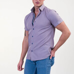 Jamison Short Sleeve Button-Up Shirt // Grayish Blue (L)