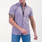 Jamison Short Sleeve Button-Up Shirt // Grayish Blue (S)