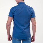 Henry Short Sleeve Button-Up Shirt // Rich Blue (XL)