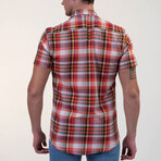 European Premium Quality Short Sleeve Shirt // Red Plaid Nova Check (3XL)