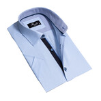 Isaac Short Sleeve Button-Up Shirt // Soft Light Blue (XL)