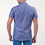 Peter Short Sleeve Button-Up Shirt // Solid Denim Blue (XL)