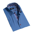 Henry Short Sleeve Button-Up Shirt // Rich Blue (M)