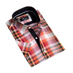 European Premium Quality Short Sleeve Shirt // Red Plaid Nova Check (4XL)