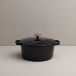 Milo by Kana // Mini Dutch Oven // 3.5 Qt // Gloss Black + Gold