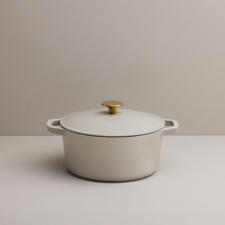 Milo by Kana // Mini Dutch Oven // 3.5 Qt // Pebble + Gold