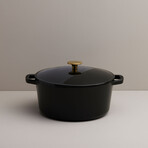 Milo by Kana // Classic Dutch Oven // 5.5 Qt // Gloss Black + Gold