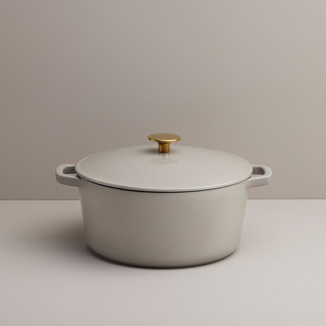 Milo by Kana // Classic Dutch Oven  // 5.5 Qt  // Pebble + Gold