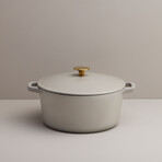 Milo by Kana // Classic Dutch Oven // 5.5 Qt // Pebble + Gold