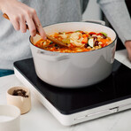 Milo by Kana // Classic Dutch Oven // 5.5 Qt // Pebble + Gold