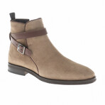 Theon Single Buckle Detailed Suede Boots // Beige (Euro: 44)