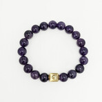 Amethyst Bead Bracelet // Purple + Gold (X-Small (Fits Wrist Sizes 6"-6.5"))