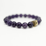 Amethyst Bead Bracelet // Purple + Gold (X-Small (Fits Wrist Sizes 6"-6.5"))