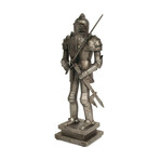 Metal Decorative Handmade Tin Medieval Armor Suit with Raised Sword