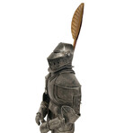 Metal Decorative Handmade Tin Medieval Armor Suit with Plumed Helm