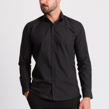 Octavio Hidden Button Shirt // Black (S)