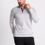 Allen Polo Neck Jumper // Gray + Ecru (XL)