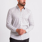 John Hidden Button Shirt // White + Khaki (M)