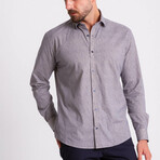 Clarence Hidden Button Shirt // Dark Blue + Beige (S)