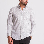 John Hidden Button Shirt // White + Khaki (M)