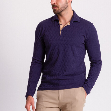 Reid Polo Neck Jumper // Dark Blue (XL)