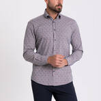 Grayson Hidden Button Shirt // Beige + Dark Blue (2XL)