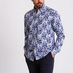 Emmett Shirt // White + Dark Blue (M)