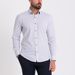 Franco Hidden Button Shirt // White + Dark Blue (2XL)