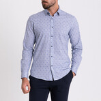 Grayson Hidden Button Shirt // White + Dark Blue (M)