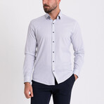 Franco Hidden Button Shirt // White + Dark Blue (2XL)