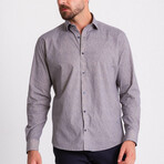 Clarence Hidden Button Shirt // Dark Blue + Beige (S)