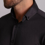 Hudson Hidden Button Shirt // Black (XL)