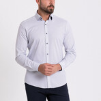 Franco Hidden Button Shirt // White + Dark Blue (2XL)