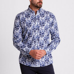 Emmett Shirt // White + Dark Blue (M)