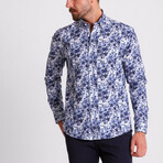 Emmett Shirt // White + Dark Blue (M)