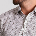 John Hidden Button Shirt // White + Khaki (M)