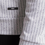 Allen Polo Neck Jumper // Gray + Ecru (XL)