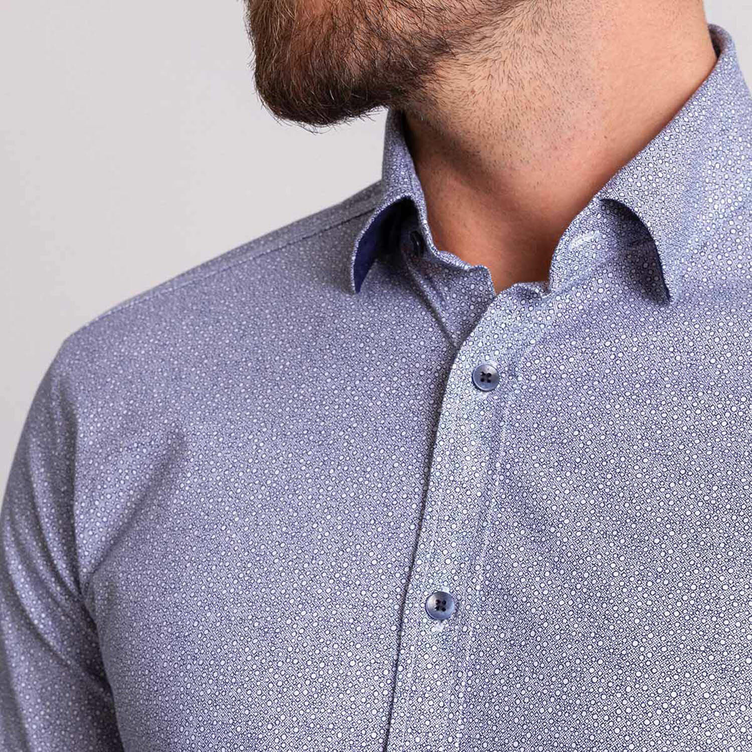 Clarence Hidden Button Shirt // Dark Blue + White (S) - MCR - Touch of ...