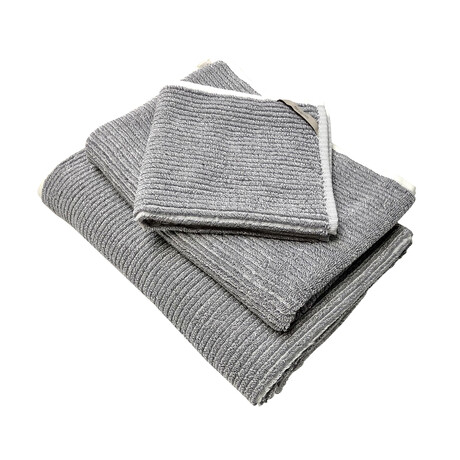 Bonini Silver Gray (3 Piece Set // Bath Towel + Hand Towel + Wash Cloth)