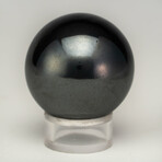 Genuine Polished Hematite Sphere with Acrylic Display Stand
