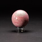 Genuine Polished Pink Rhodonite Sphere with Acrylic Display Stand