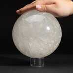 Large Genuine Polished Quartz Sphere with Acrylic Display Stand // V2