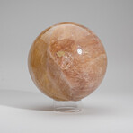 Large Genuine Polished Rose Quartz Sphere with Acrylic Display Stand // V2