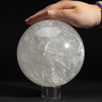 Large Genuine Polished Quartz Sphere with Acrylic Display Stand // V1