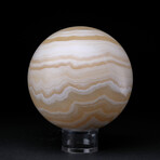 Genuine Polished Gemmy Banded Onyx Sphere with Acrylic Display Stand