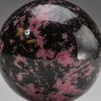 Genuine Polished Imperial Rhodonite Sphere with Acrylic Display Stand