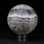 Genuine Polished Top Quality Gray Banded Onyx Sphere with Acrylic Display Stand