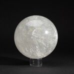 Large Genuine Polished Quartz Sphere with Acrylic Display Stand // V1