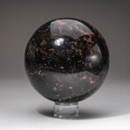 Large Imperial Rhodonite Sphere with Acrylic Display Stand